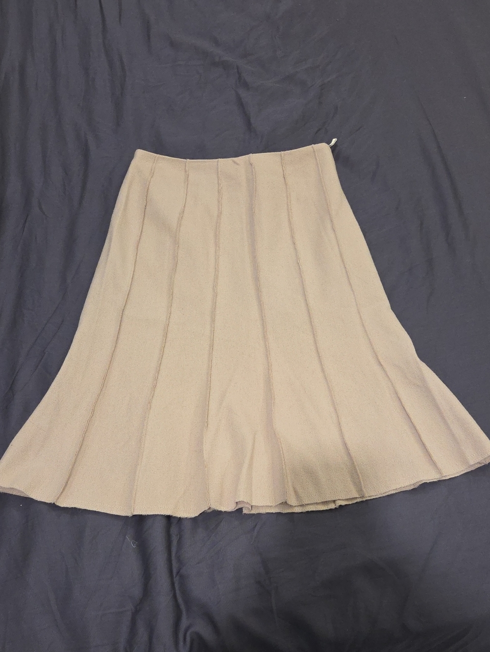 ANAYI Japan Wool Paneled Flared Midi Skirt Cream Beige Sz 38 (US size 4-6)